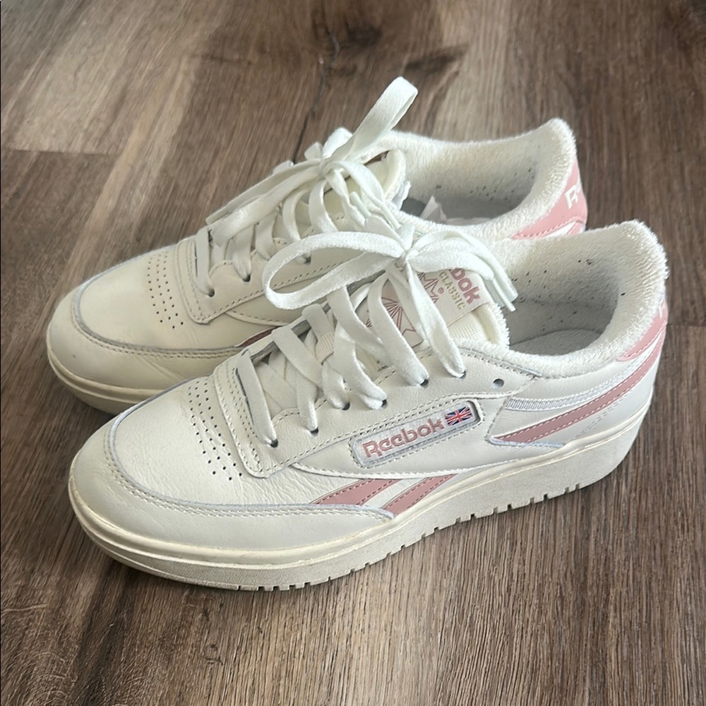 Reebok White and Pink Club C Double Revenge Women’s Shoe